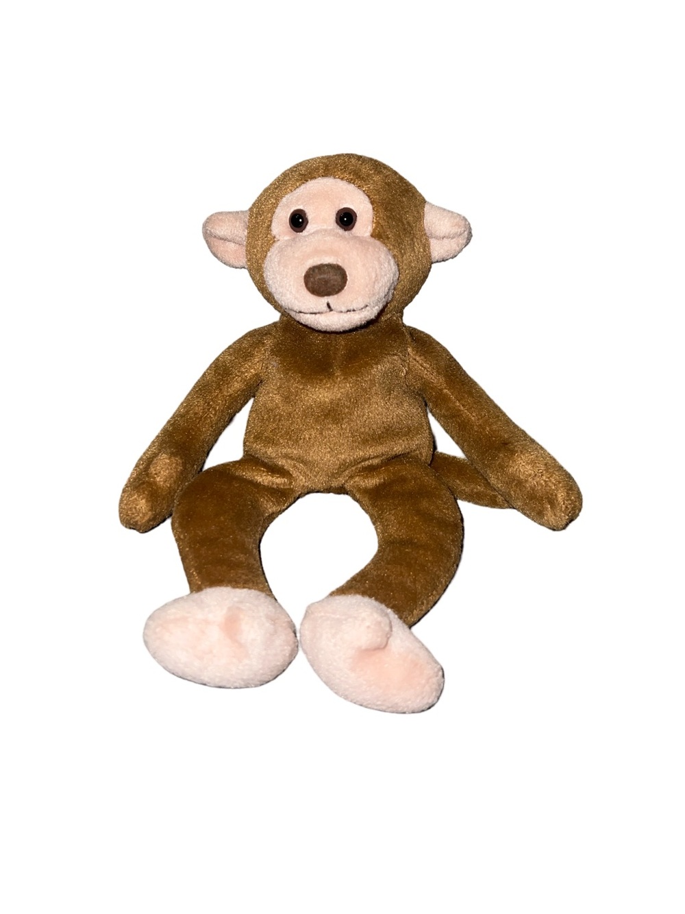 Vtg Russ Berrie Monkey Chip Beanbag Stuffed Plush Animal 8”